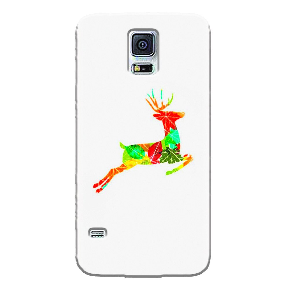 Husa silicon pentru Samsung Galaxy S5 Mini, Colorful Reindeer Jump Illustration