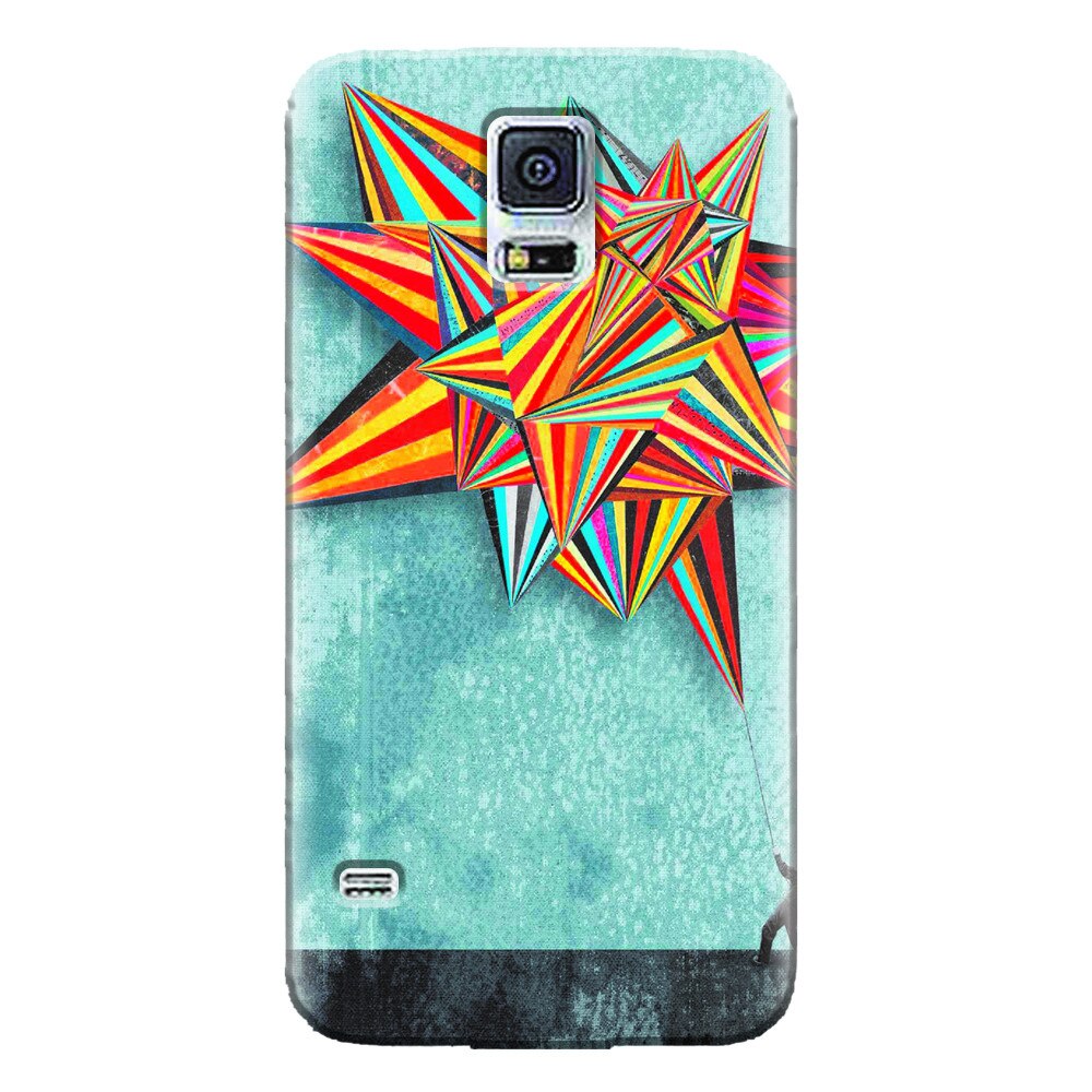 Husa silicon pentru Samsung Galaxy S5 Mini, Abstract Colorful Balloon Triangles