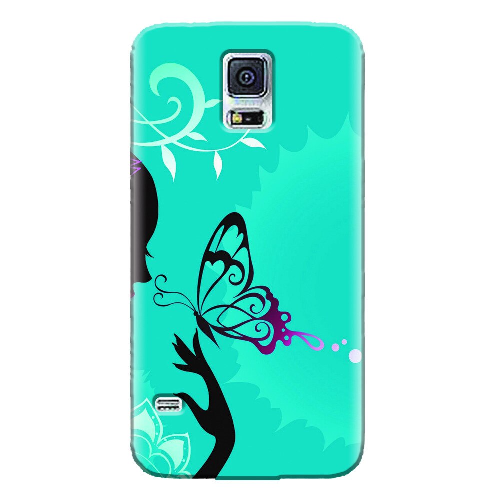 Husa silicon pentru Samsung Galaxy S5 Mini, Blue Butterfly