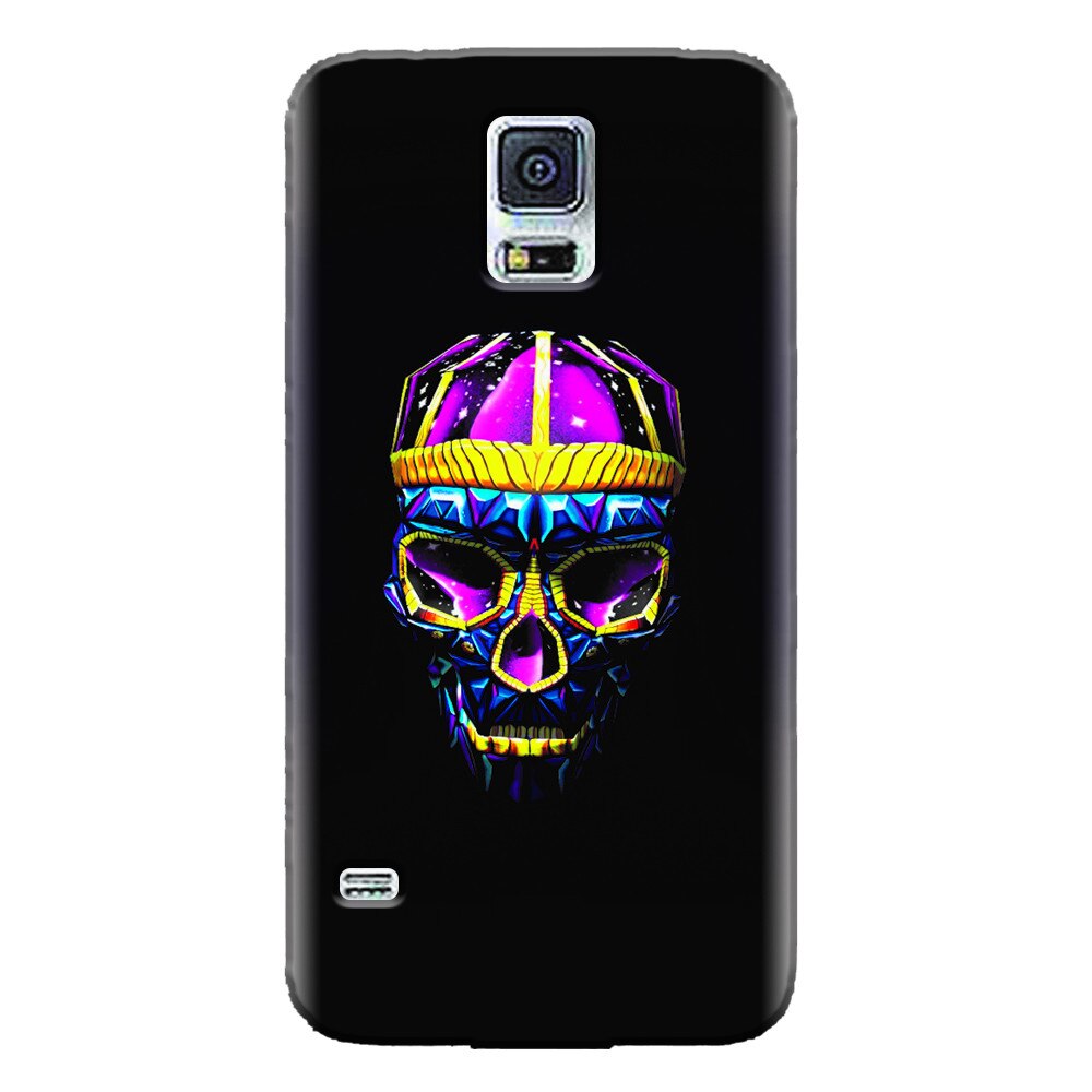 Husa silicon pentru Samsung Galaxy S5 Mini, Colorfull Skull