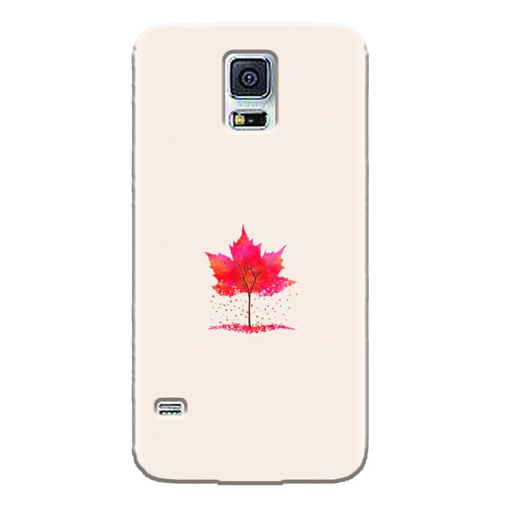 Husa silicon pentru Samsung Galaxy S5 Mini, Autumn Tree Leaf Shape Illustration