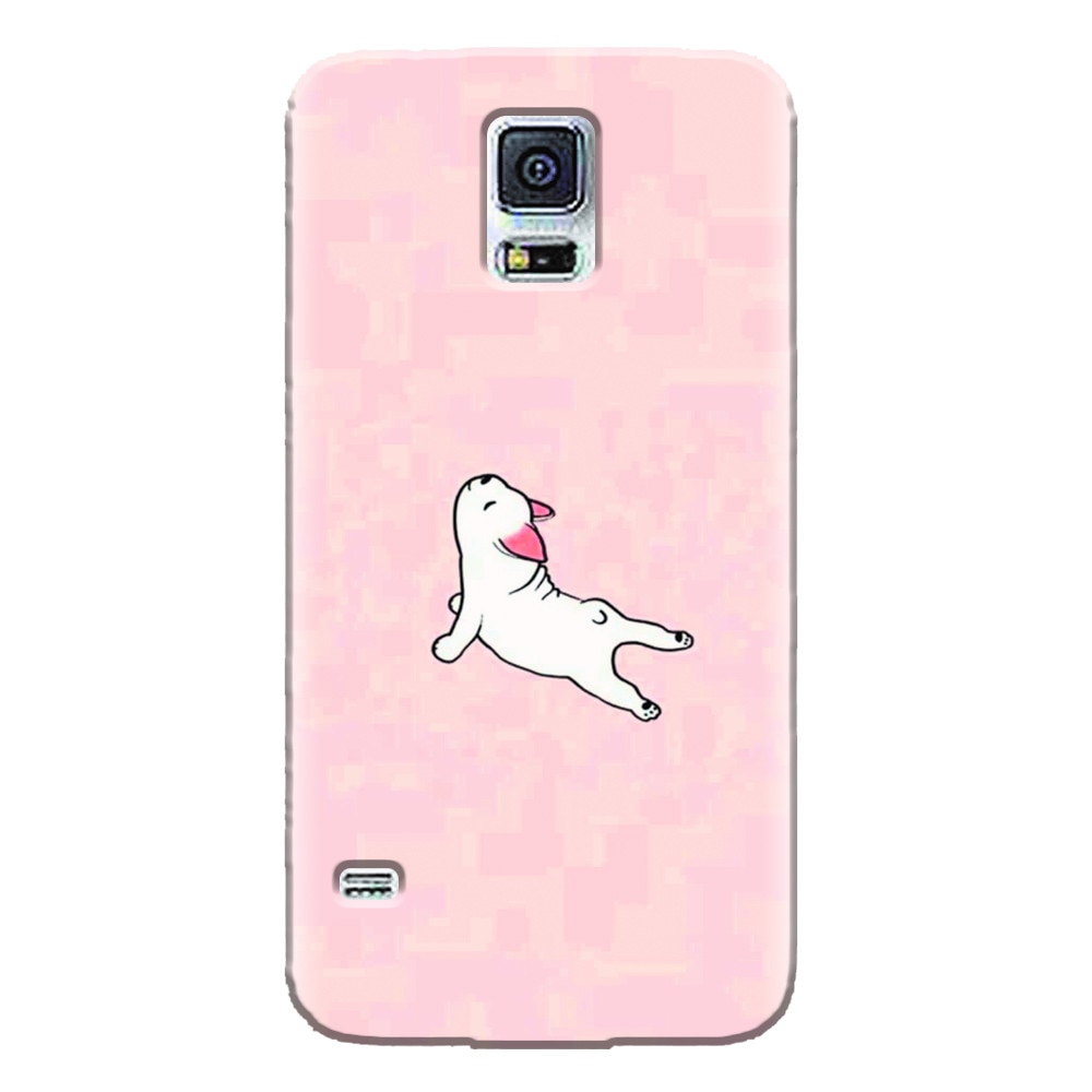 Husa silicon pentru Samsung Galaxy S5 Mini, Cute Dog Streching