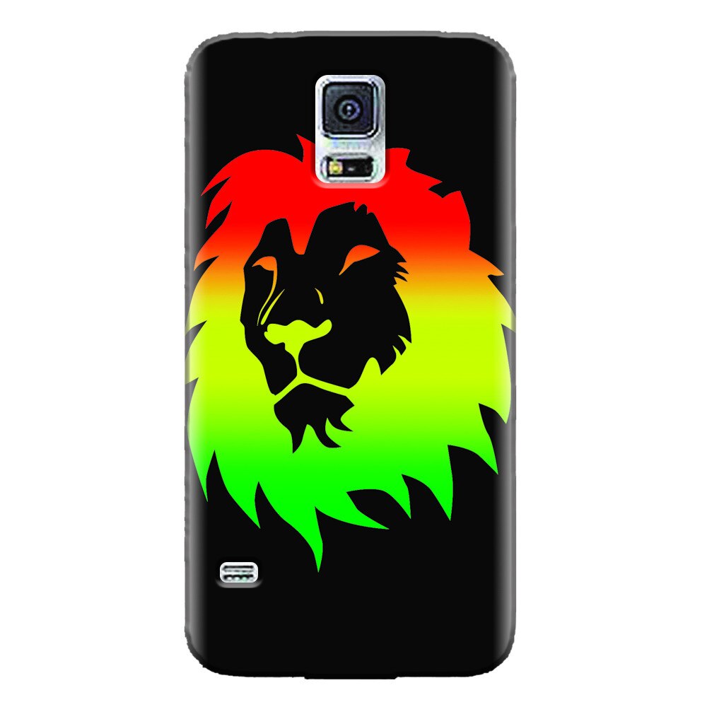 Husa silicon pentru Samsung Galaxy S5 Mini, Rasta Color Lion