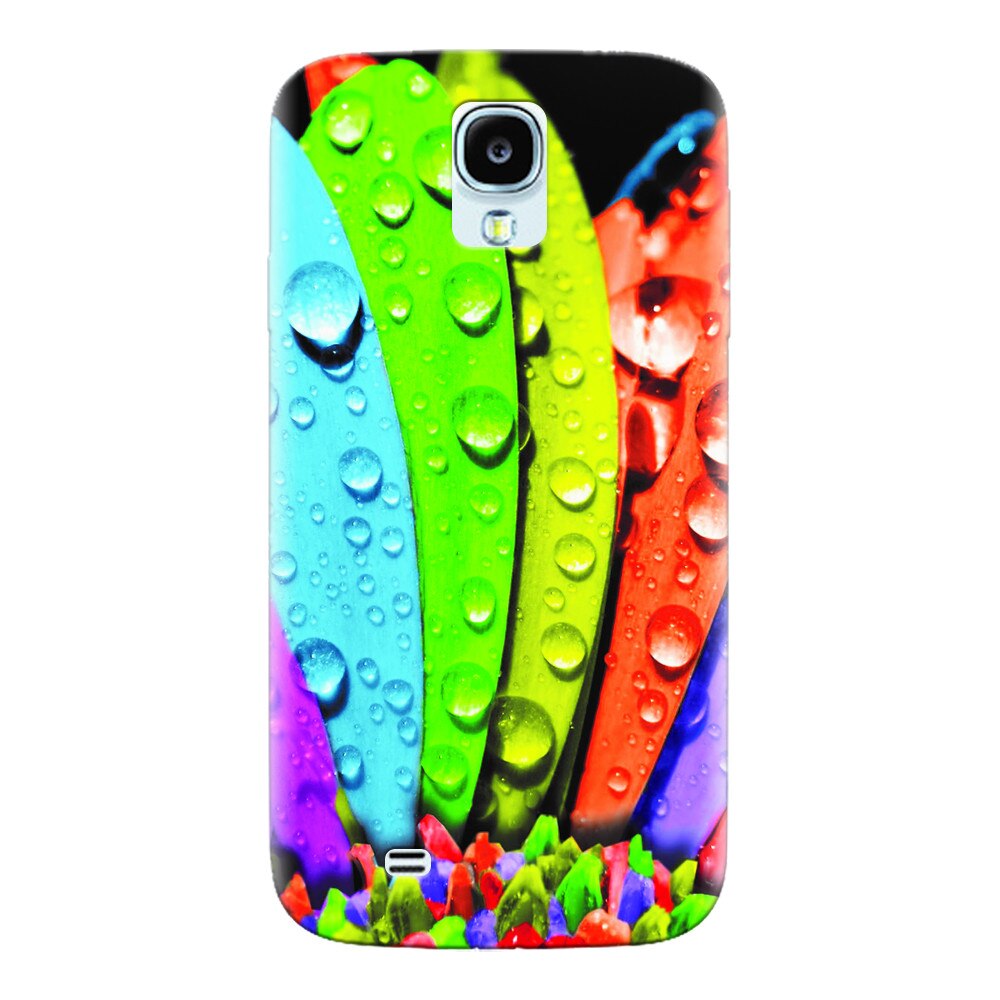 Husa silicon pentru Samsung S4, Colorful Buttons Spiral Wood Deck