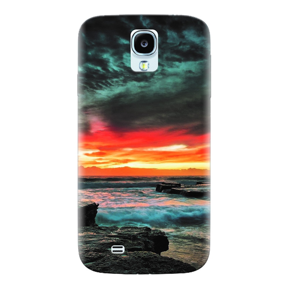 Husa silicon pentru Samsung Galaxy S4, Dramatic Rocky Beach Shore Sunset