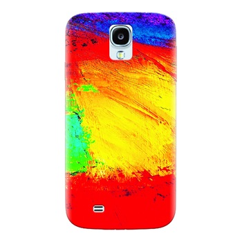 Husa silicon pentru Samsung Galaxy S4, Colorful Dry Paint Strokes Texture Husa silicon pentru Samsung Galaxy S4, Colorful Dry Paint Strokes Texture