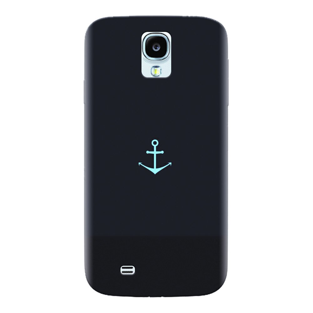 Husa silicon pentru Samsung Galaxy S4, Blue Navy Anchor Illustration Flat