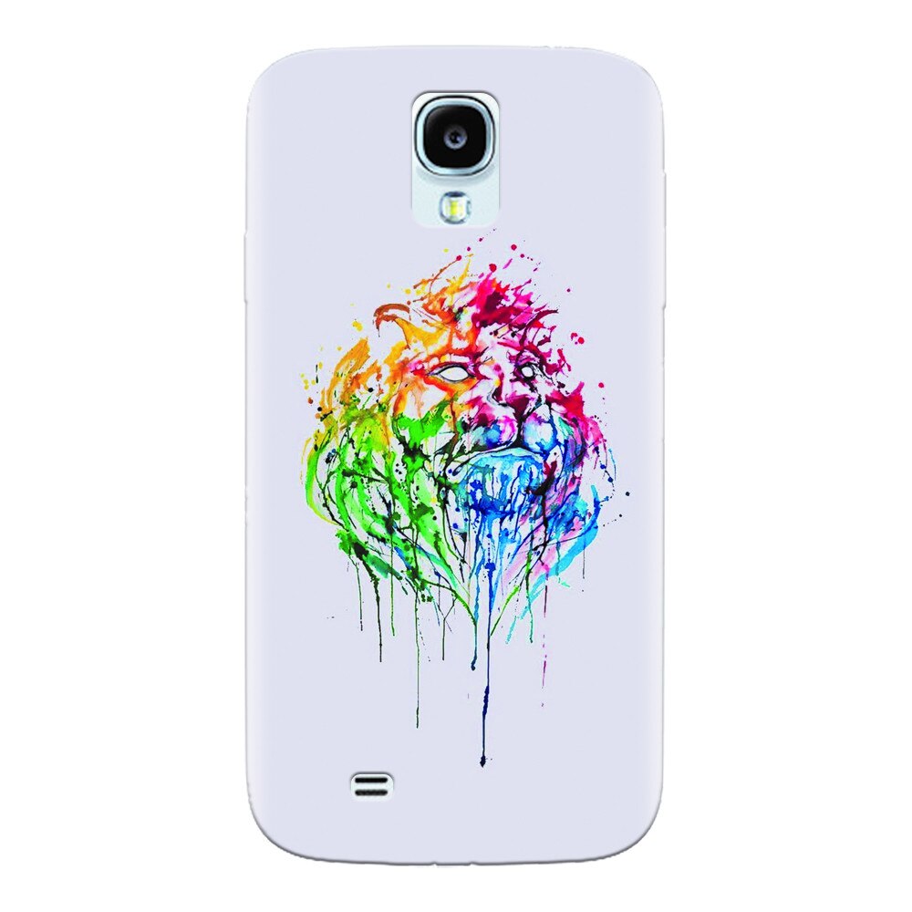 Husa silicon pentru Samsung Galaxy S4, Paint Illustration Lion Head