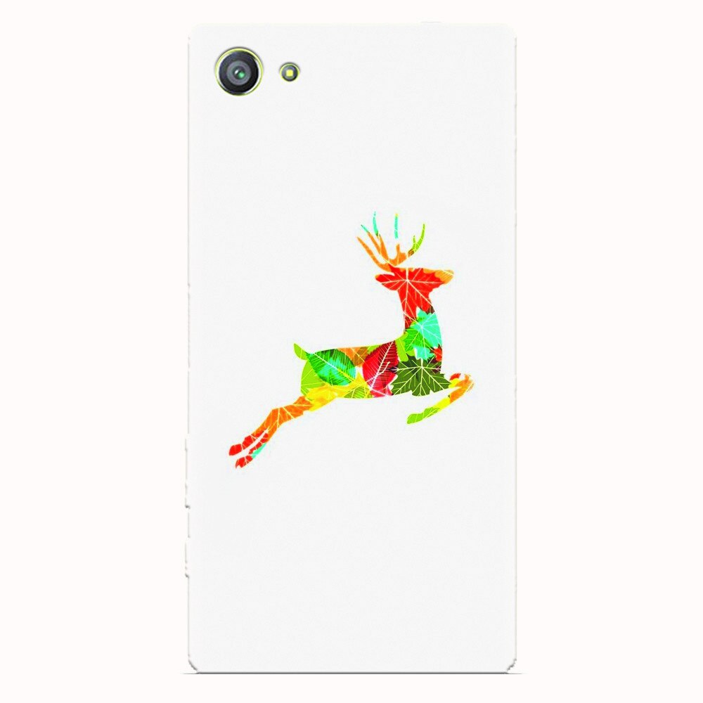 Husa silicon pentru Sony Xperia Z5 Compact, Colorful Reindeer Jump Illustration