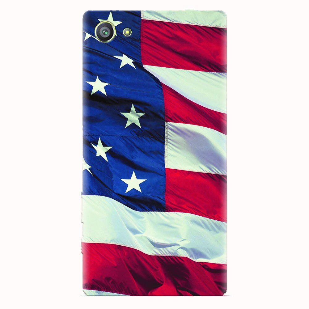 Husa silicon pentru Sony Xperia Z5 Compact, American Flag Illustration