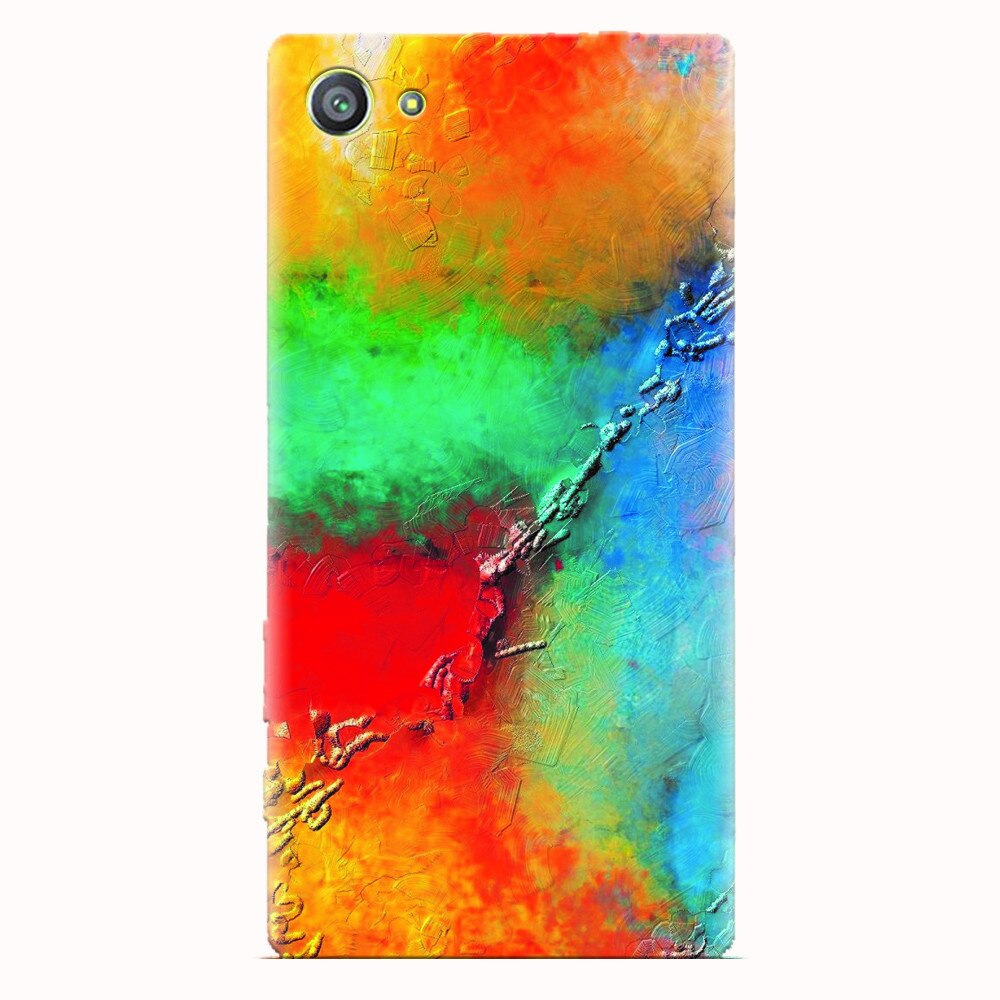 Husa silicon pentru Sony Xperia Z5 Compact, Colorful Wall Paint Texture