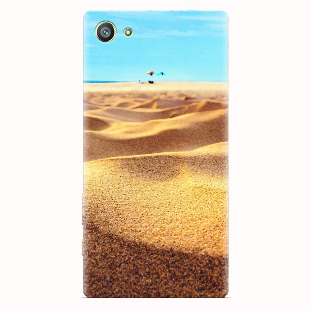 Husa silicon pentru Sony Xperia Z5 Compact, Beach Sand Closeup Holiday