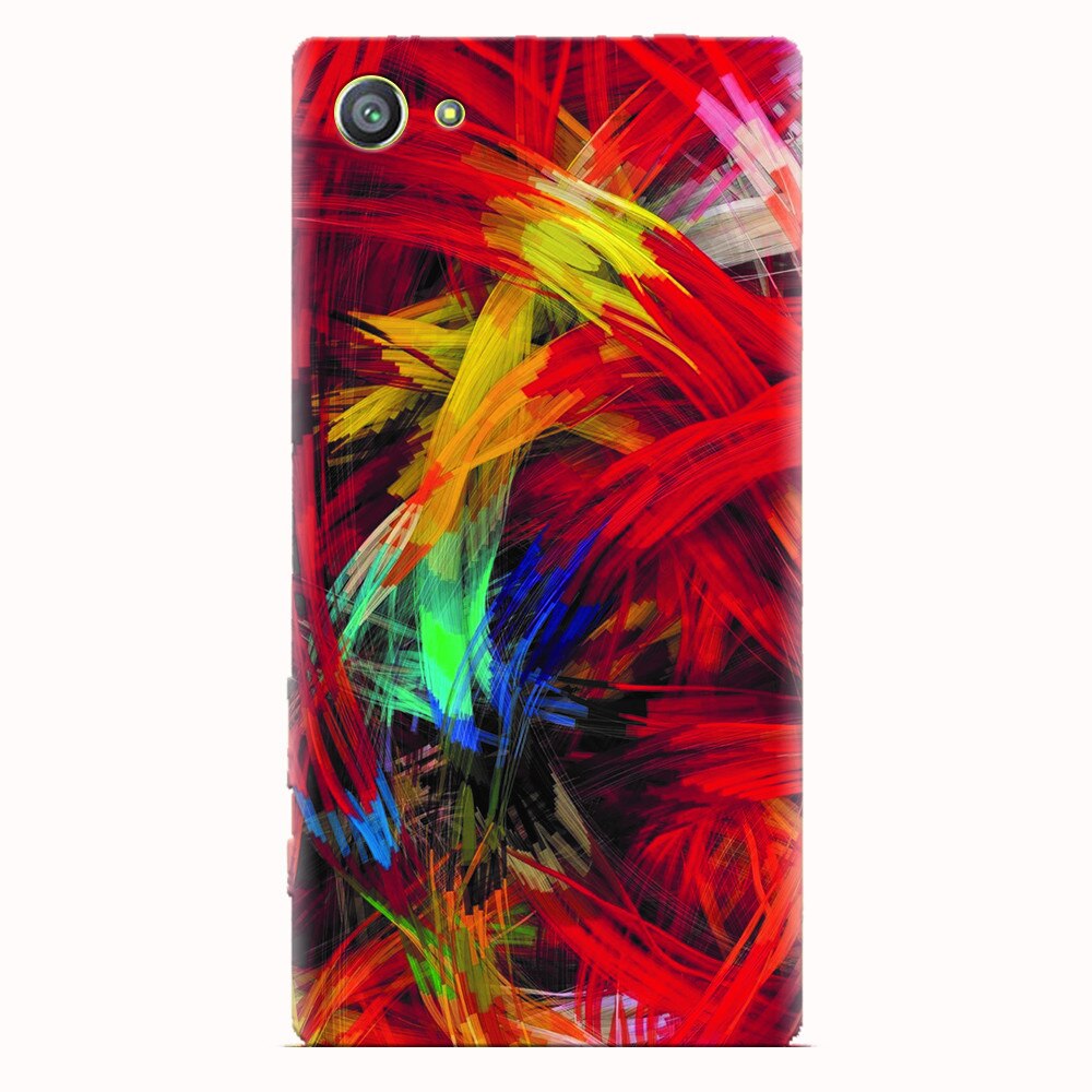 Husa silicon pentru Sony Xperia Z5 Compact, Colorful Digital Painting Strokes