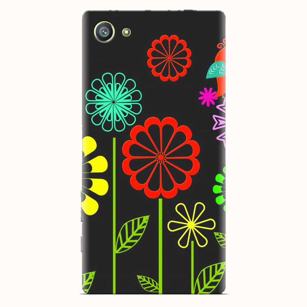Husa silicon pentru Sony Xperia Z5 Compact, Colorful Spring Birds Flowers Vectors
