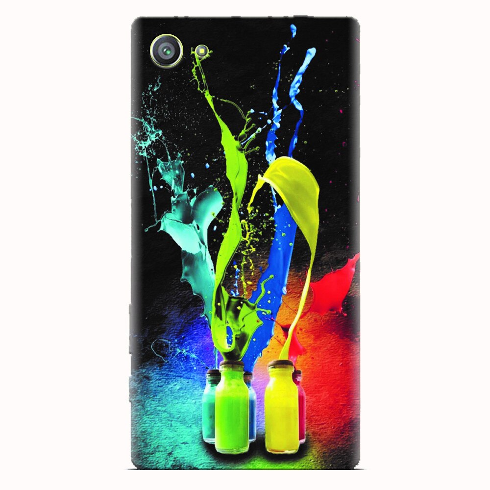 Husa silicon pentru Sony Xperia Z5 Compact, Abstract Color Bottles Splash