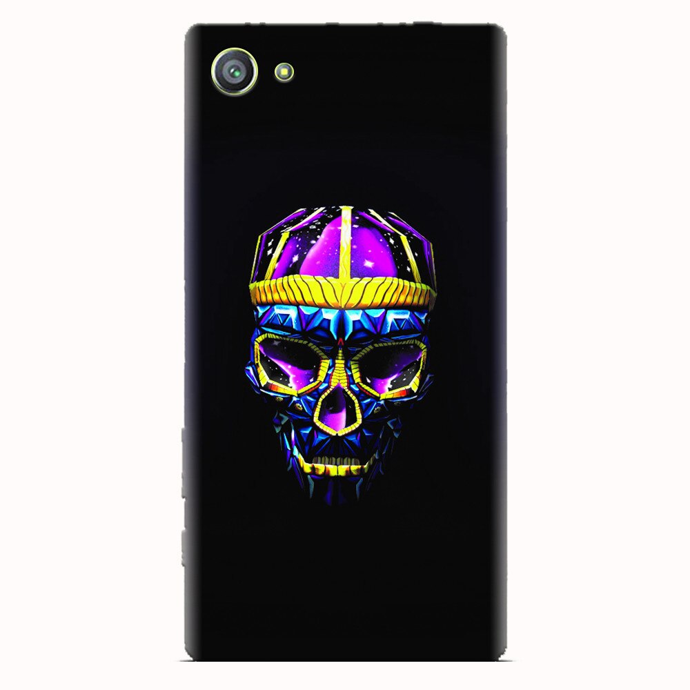 Husa silicon pentru Sony Xperia Z5 Compact, Colorfull Skull