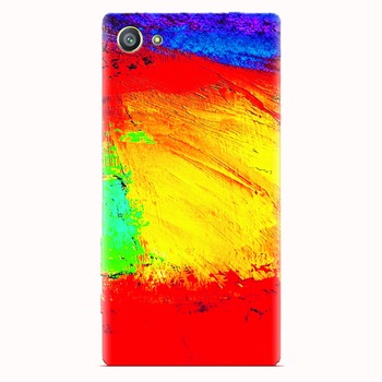 Husa silicon pentru Sony Xperia Z5 Compact, Colorful Dry Paint Strokes Texture Husa silicon pentru Sony Xperia Z5 Compact, Colorful Dry Paint Strokes Texture