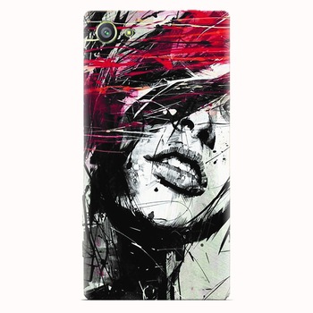 Husa silicon pentru Sony Xperia Z5 Compact, Byroglyphics Woman Drawing Husa silicon pentru Sony Xperia Z5 Compact, Byroglyphics Woman Drawing