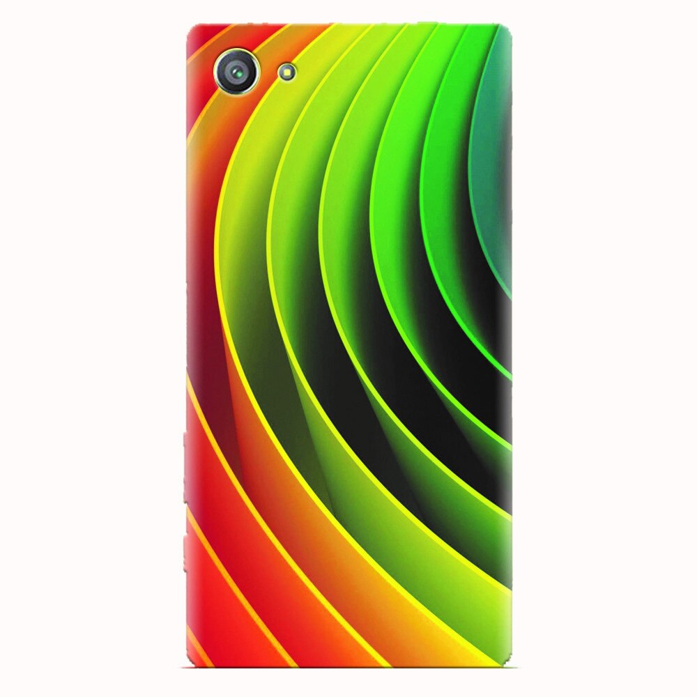 Husa silicon pentru Sony Xperia Z5 Compact, 3D Multicolor Abstract Lines