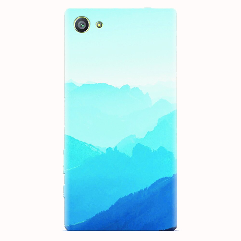 Husa silicon pentru Sony Xperia Z5 Compact, Blue Mountain Crests