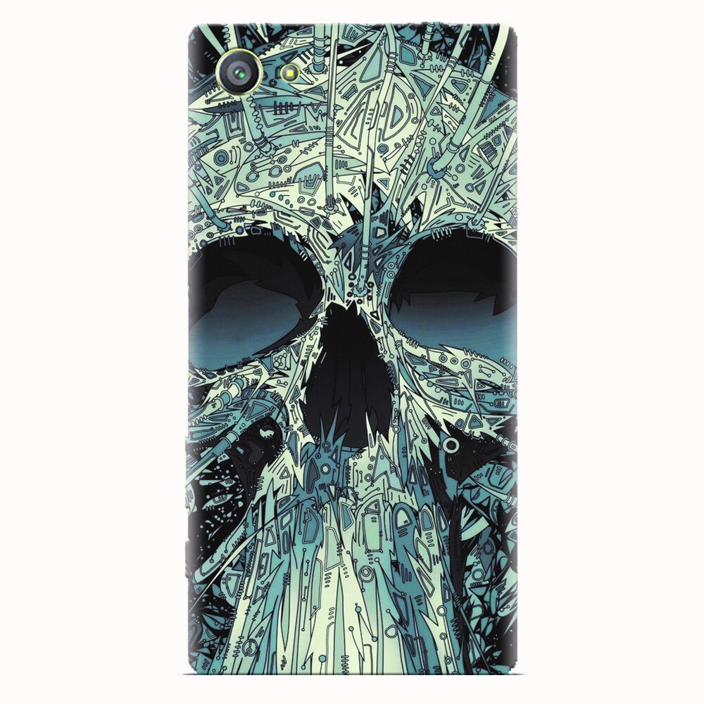 Husa silicon pentru Sony Xperia Z5 Compact, Abstract Skull Artwork Illustration