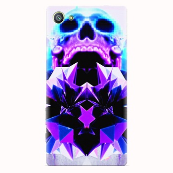 Husa silicon pentru Sony Xperia Z5 Compact, Abstract Framed Skull Husa silicon pentru Sony Xperia Z5 Compact, Abstract Framed Skull