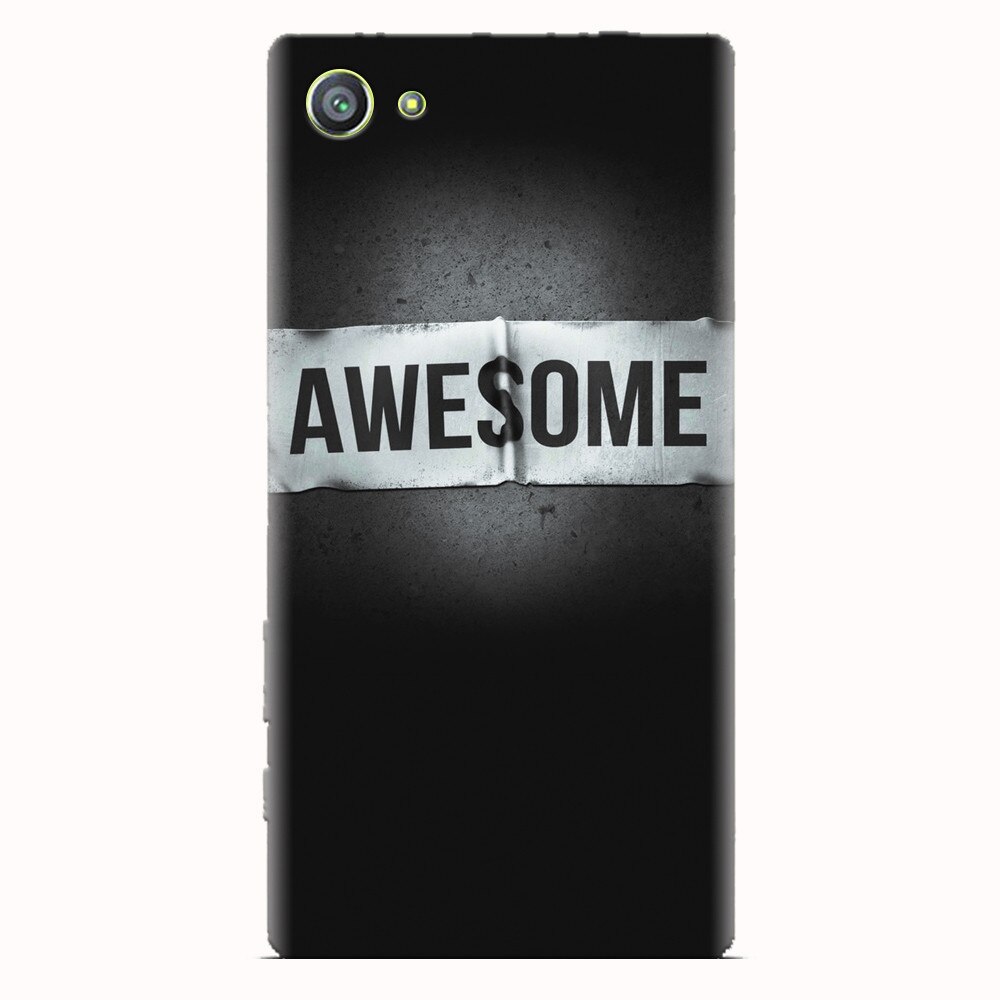 Husa silicon pentru Sony Xperia Z5 Compact, Awesome Label Dark