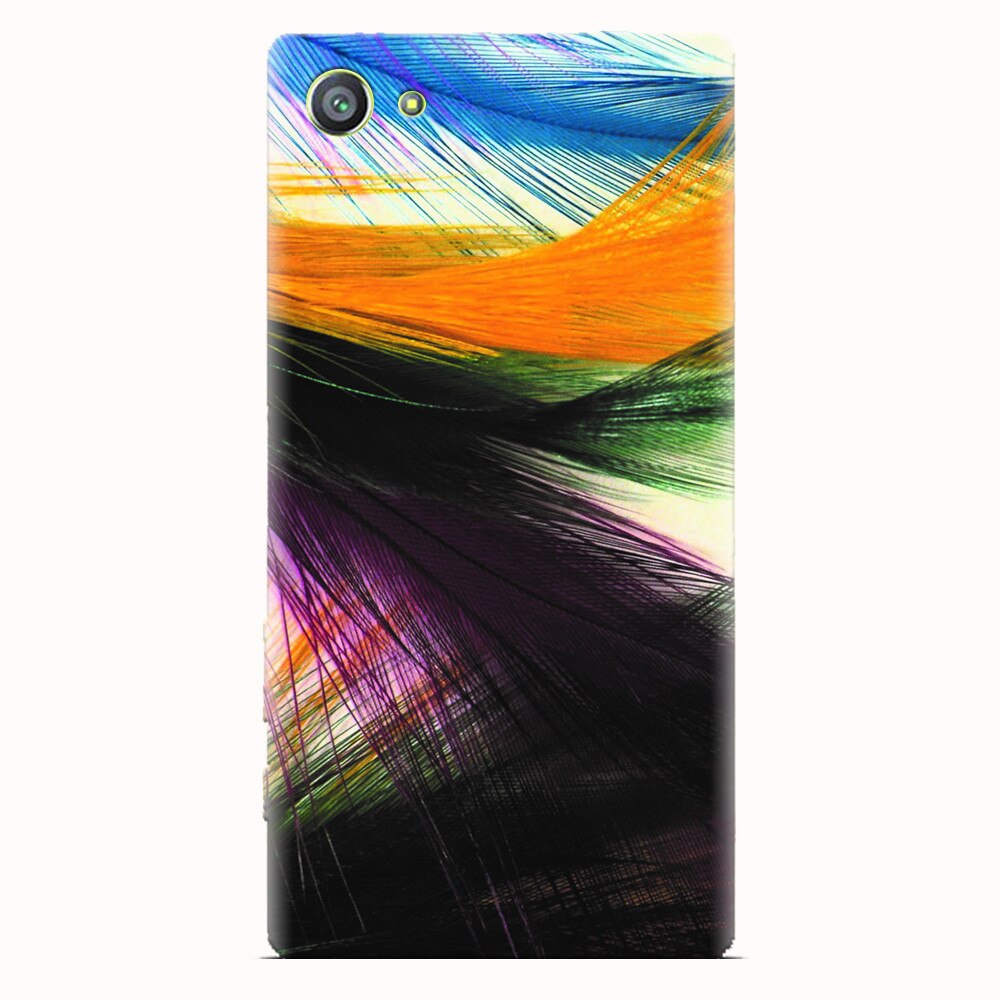 Husa silicon pentru Sony Xperia Z5 Compact, Colorful Peacock Feathers