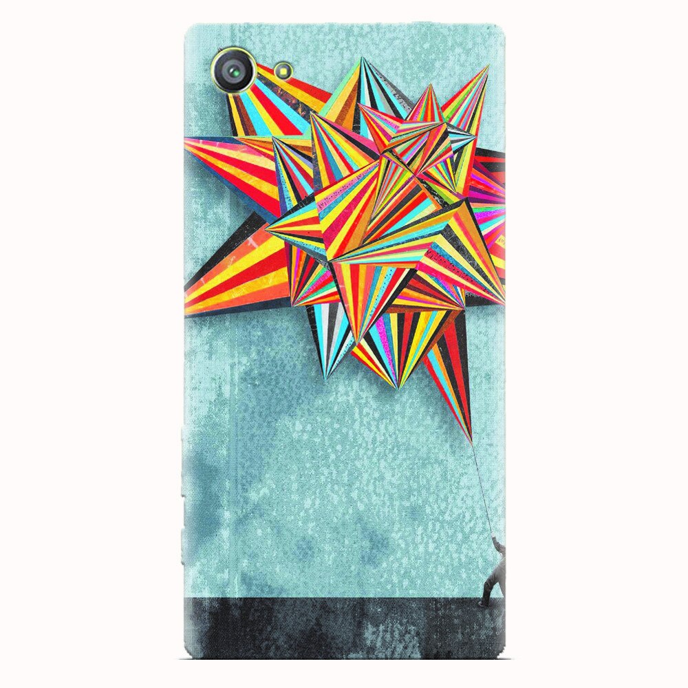 Husa silicon pentru Sony Xperia Z5 Compact, Abstract Colorful Balloon Triangles