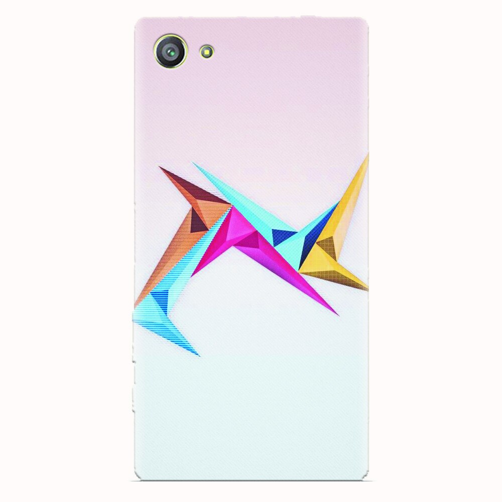 Husa silicon pentru Sony Xperia Z5 Compact, Abstract Minimalistic Colors Triangles