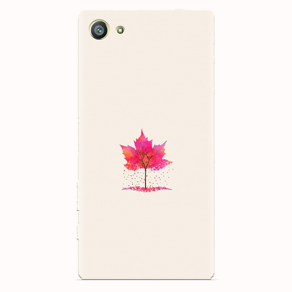 Husa silicon pentru Sony Xperia Z5 Compact, Autumn Tree Leaf Shape Illustration