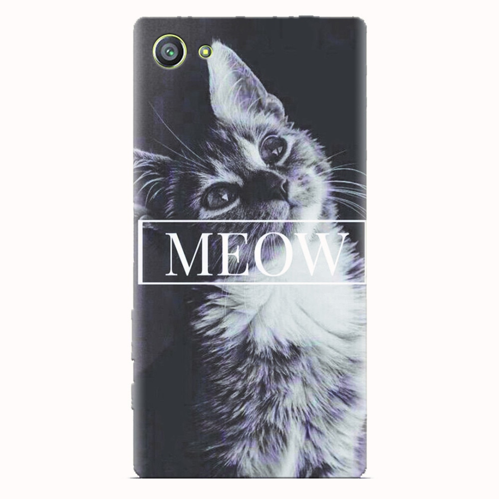 Husa silicon pentru Sony Xperia Z5 Compact, Meow Cute Cat