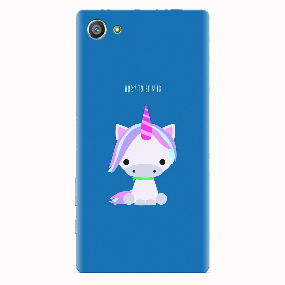 Husa silicon pentru Sony Xperia Z5 Compact, Horn To Be Wild Cute Unicorn