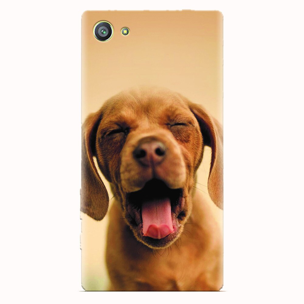 Husa silicon pentru Sony Xperia Z5 Compact, Cute Yawning Puppy