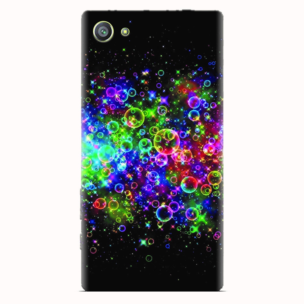 Husa silicon pentru Sony Xperia Z5 Compact, Rainbow Colored Soap Bubbles