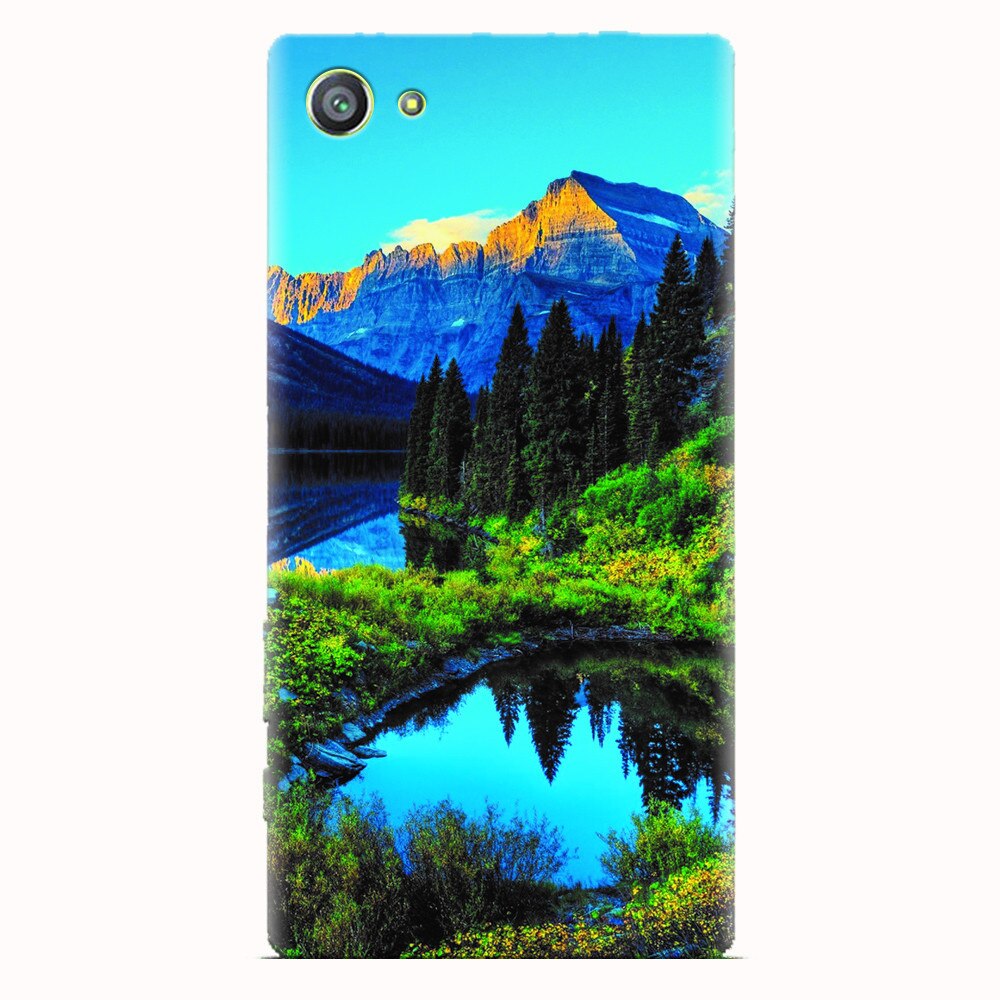 Husa silicon pentru Sony Xperia Z5 Compact, HDR Mountains Lake