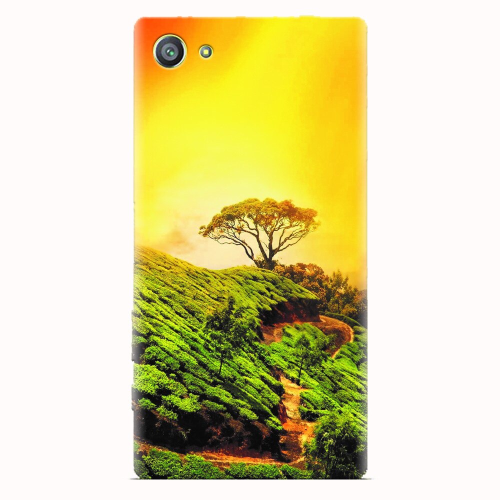 Husa silicon pentru Sony Xperia Z5 Compact, Hill Top Tree Golden Light