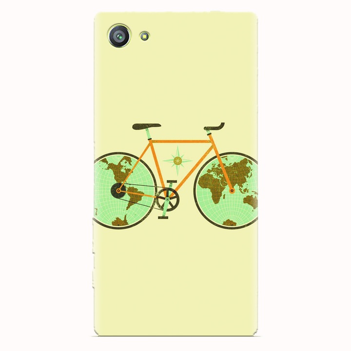 Силиконов кейс за Sony Xperia Z5 Compact, Илюстрация на ретро велосипед