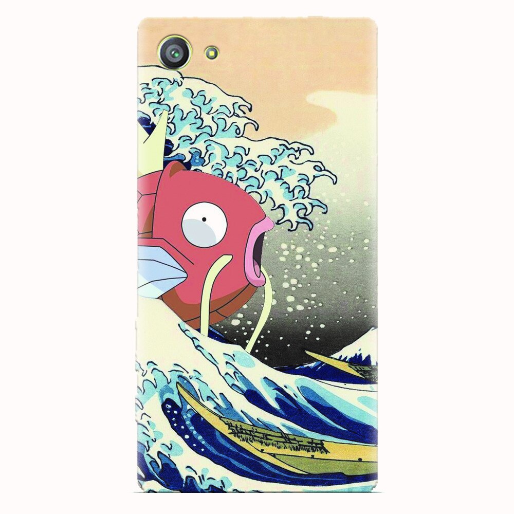 Husa silicon pentru Sony Xperia Z5 Compact, Great Wave Fish