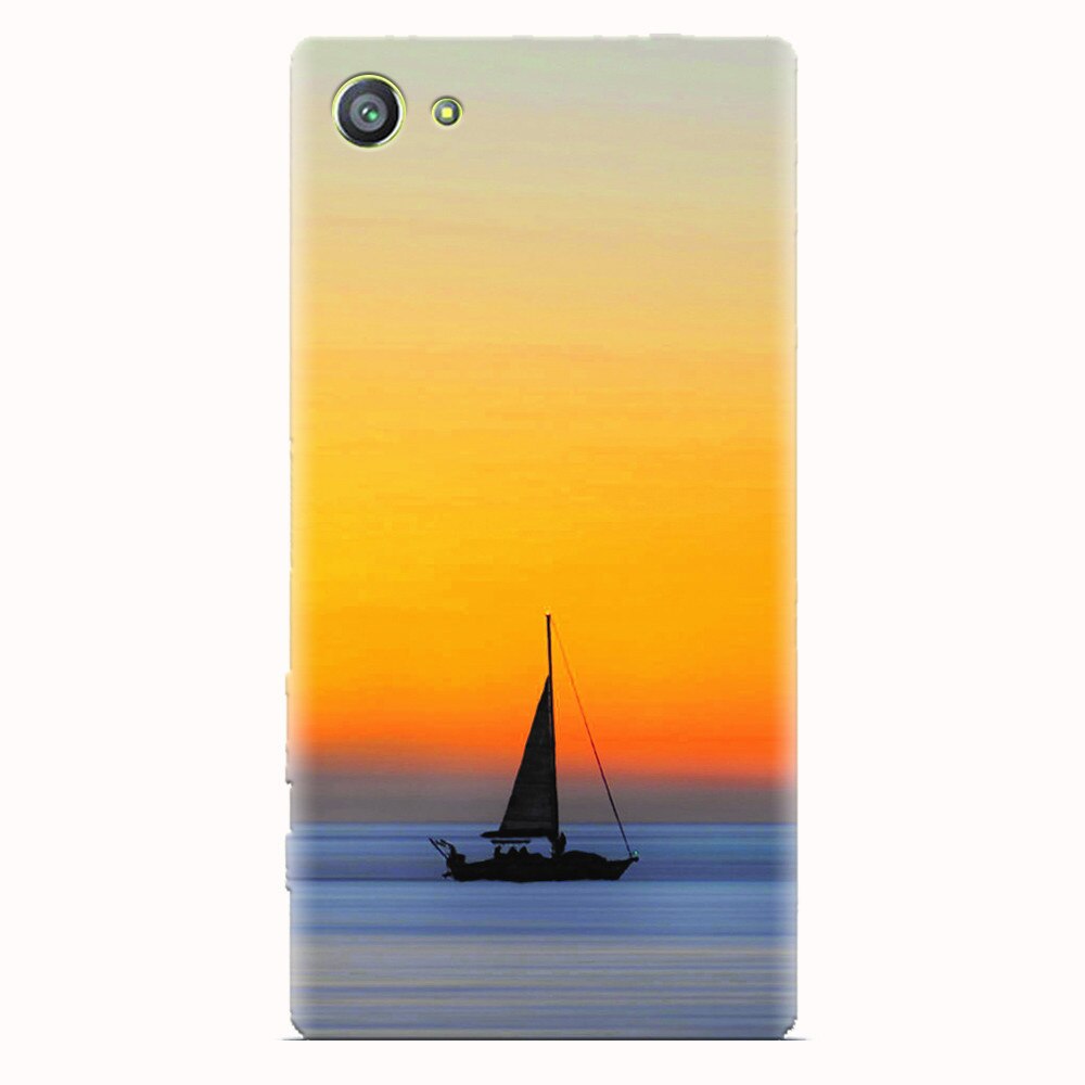 Husa silicon pentru Sony Xperia Z5 Compact, Wind Sail Boat Ocean Sunset