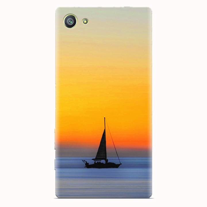Силиконов калъф за Sony Xperia Z5 Compact, Wind Sail Boat Ocean Sunset