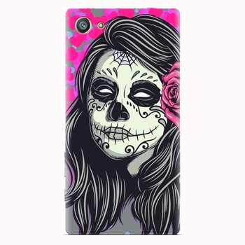 Husa silicon pentru Sony Xperia Z5 Compact, Mexican Girl Skull Husa silicon pentru Sony Xperia Z5 Compact, Mexican Girl Skull