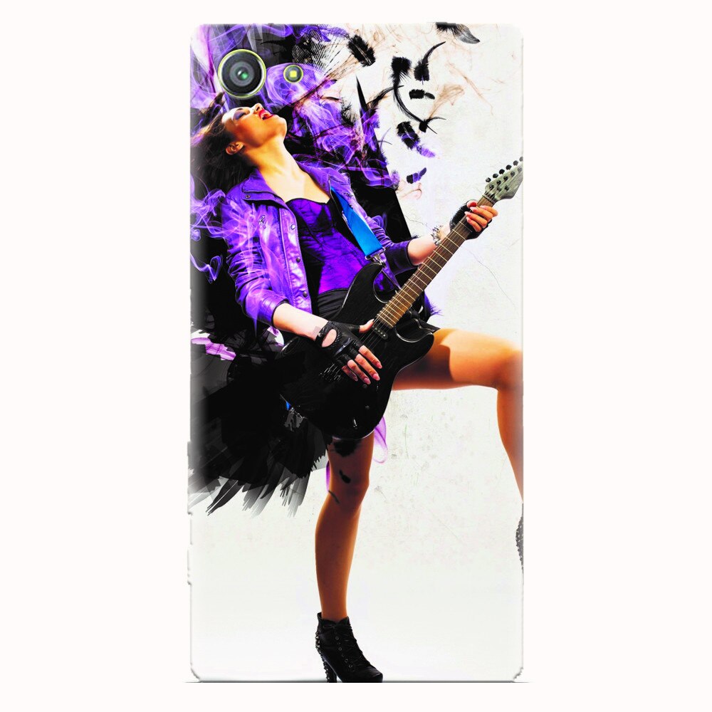 Husa silicon pentru Sony Xperia Z5 Compact, Rock Music Girl