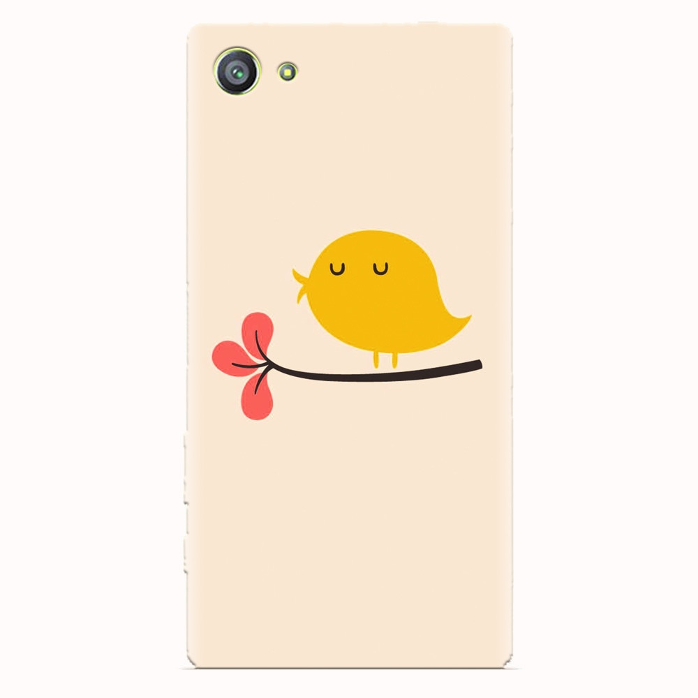 Husa silicon pentru Sony Xperia Z5 Compact, Flat Minimal Cute Bird Illustration