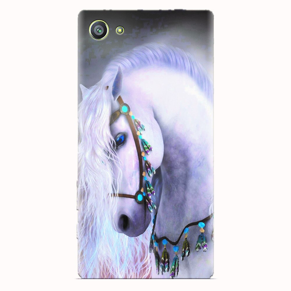 Husa silicon pentru Sony Xperia Z5 Compact, White Horse