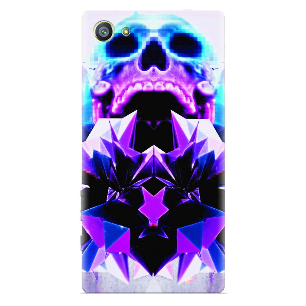 Husa silicon pentru Sony Xperia Z1 Mini, Abstract Framed Skull