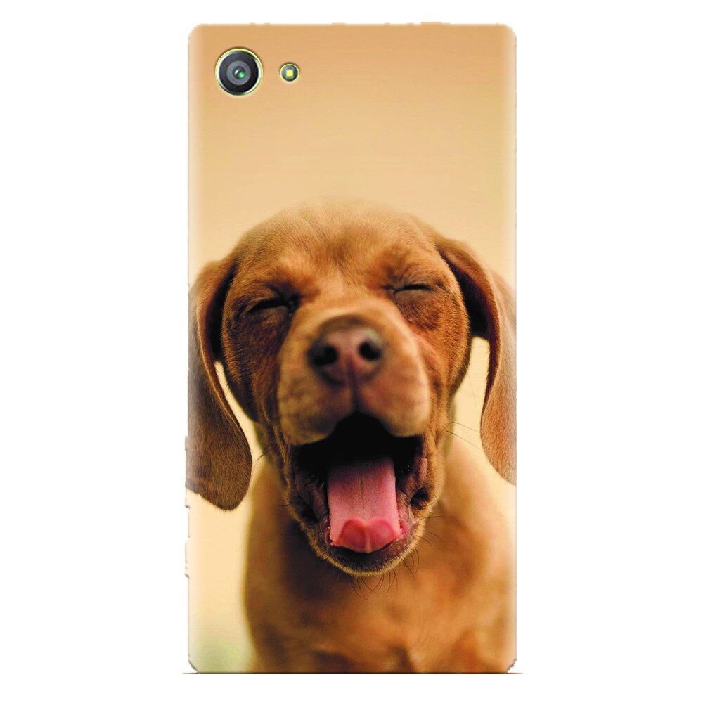 Husa silicon pentru Sony Xperia Z1 Mini, Cute Yawning Puppy