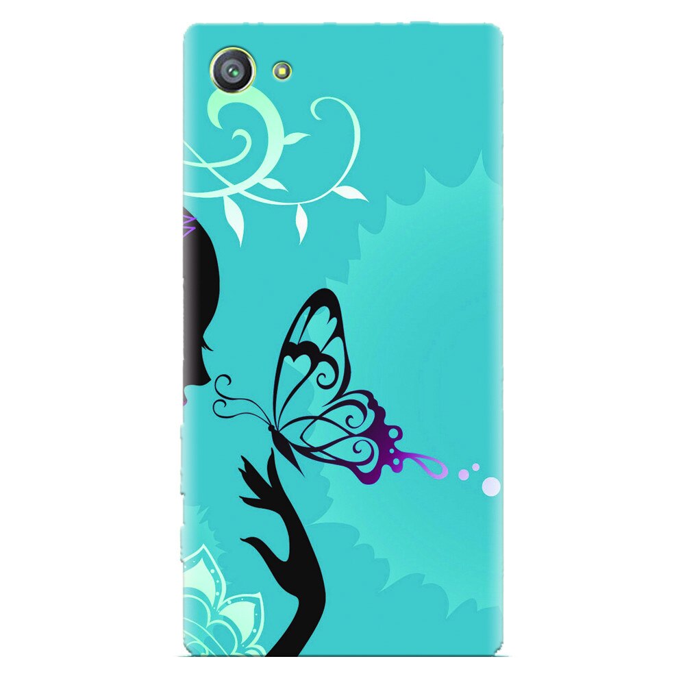 Husa silicon pentru Sony Xperia Z1 Mini, Blue Butterfly