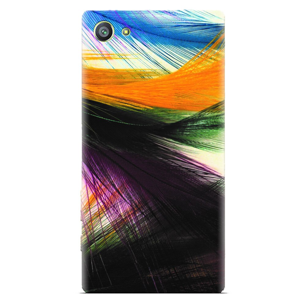 Husa silicon pentru Sony Xperia Z1 Mini, Colorful Peacock Feathers