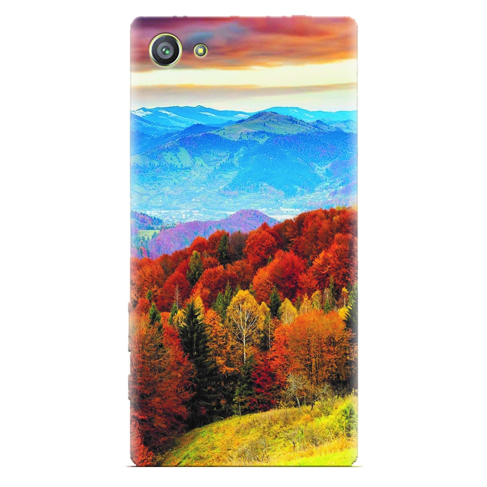 Husa silicon pentru Sony Xperia Z2 Mini, Autumn Mountain Fall Rusty Forest Colours